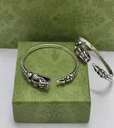 Designer Luxury Single Bangle för män och kvinnor 925 Silver Retro Anaconda är Timeadjusterbara par med samma stilarmband6975390