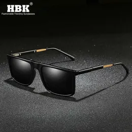 HBK Luxury Rectangle Mens Polarised Solglasögon 2020 Nya trendande solglasögon TAC TAC UV Protective Lens Anti Glare Shades 236W