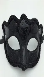 Maschesi di venezia nera mascherata Maschera festa di Natale Gift Mardi Gras Man Costume Sexy Lace Fringed Gilter Woman Dance Mask G563274Y7138581