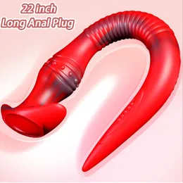 Plug super anale da 22 pollici coda di sesso per adulti giocattoli per adulti per donne uomini gay massaggio prostata dilatazione anale silicone morbido buttplug 240425