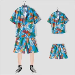 Herren lässige Hemden Strandparty Hawaiian Shirt Set Trendy Student Sommer dünne fragmentierte kurze Shorts zweiteilige