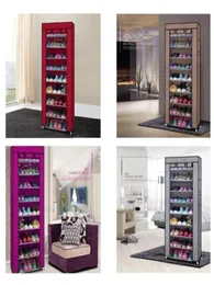 10 lager 9 Grid Shoe Rack Shelf Storage Closet Organizer Cabinet Portable Us Warehouse Drop tillgängligt Y2005279995170