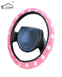 NUOVI ARRIVI Pink Snowflakes Cashmere Auto Sterzo Auto Coverswarm Fashion Winter Wheel Cover Women Men Girl2415108