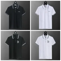 5A 2024 Erkek Polo Gömlek Tasarımcısı Polos Gömlekleri İnsan Moda Odak Nakış Gömülü Jartiyer Arılar Baskı Desen Giysileri Tee Siyah Beyaz Erkek Tişört 001