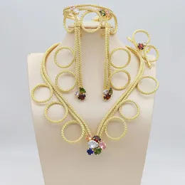 Orecchini da collana set Women Jewelry Originale Brasile Spiriale Colorful Stone Simple Fashion Orera Bracciale Banchetto di lussuoso Banchetto
