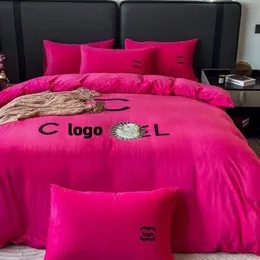 Yatak Setleri Tasarımcı Yatak Seti Lüks Yatak Kilini Kış Bebek Kaşmir Yurt 3 Parçalı Kristal Kadife Kalınlaştırılmış 4 Parçalı Sıcak Yatak Tasarımcı Battaniyesi #9865