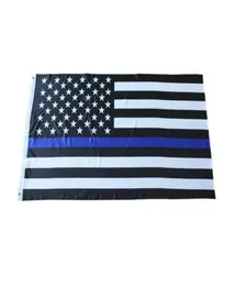 Fábrica direta 3x5fts 90cmx150cm Oficiais de aplicação da lei dos EUA Polícia americana Bandeira fina de linha azul LX300694777567