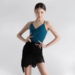 Stage Wear Venny Latin Dancers Halter Top Practice Set Kids Fringe Dance Dress