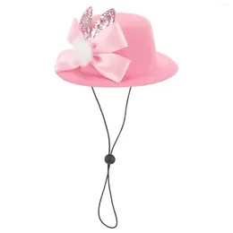 Dog Apparel Easter Bonnet Party Cat Hat Cute Sun Adjustable Strap Glitter Ears Bowknot Fascinator Tea