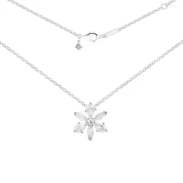 Цепи 2024 Зимние ожерелья EST Sparkling Gerbarium Cluster Pendanting Jewelry 925 Серебряное серебро для женщин. Подарок N167