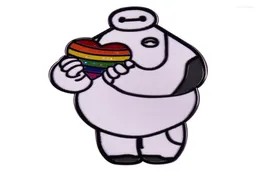 Broszki Rainbow Cute Robot Pride Baines Pins Lapel For Plecaks Enamel Pin Pines Anime Fashion Biżuter