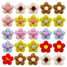 Dog Apparel 200/300PCS Flower Shape Decoration Colorful Pet Dogs Bows Hair Bow Bowknot With Rubber Bands Gifts For Supplies