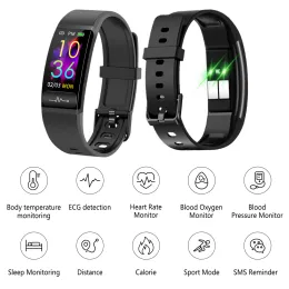 Armbänder M8 AI Elektrokardiogrammtemperatur Smartwatch Herzfrequenz -Monitor EKG PPG Blutdruck Uhr Armband Smart Watch