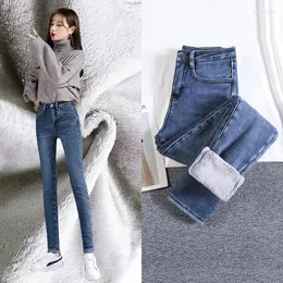 Frauen Jeans Hosen plus Größe 25-32 Slim für Frauen dünne Hochtaillen Frau Blaues Denim Bleistift Basis