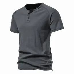 2023 Summer Youth Casual Short Sleeve Tshirt Round Neck Retro Solid Sport Loose And Versatile Mens Wear 240423