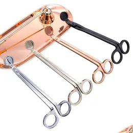 Tesoura DHS Snuffers de aço inoxidável Snuffers Candle Wick Trimmer Rose Gold Gold Cutter Lâmpada de óleo Grip Scissor Drop Drop Home Garden Tools Hand Dhv1q