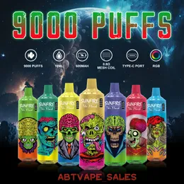 Eu Sunfire Tornado 9000 Puff 9k使い捨て電子タバコ18ml Vape 0％2％3％5％充電式600mahバッテリーR