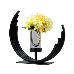 Candle Holders Modern Home Decor Metal Vase Windproof Gold Candlestick Nordic Candles Living Room Flower Ornaments Gift