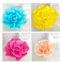 Decorative Flowers 3pcs PE Large Artificial Rose Foam Flat Bottom Flower Wall Decoration Wedding Event Scene Layout