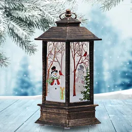 Candle Holders Christmas Lantern Battery Powered LED Lamp Decorative Table Ornament (Random Snowman/ Santa Clause)