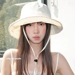 Beretti Versione coreana del semplice colore a colore solido femminile Dolcere a vite solare Cappello da sole Summer Sun Shade Fishing Cap