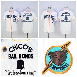 Bad News Bears Movie Button Down Jersey #3 Kelly Leak #12 Tanner Boyle White Movie Stitched Baseball Jersey Stitched 2126