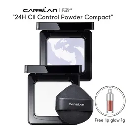 Carslan Stay Matte Face Pusness Compact 24H длиной длиной прозрачная настройка для макияжа 240426