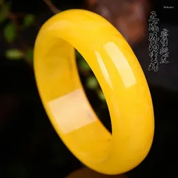 Bangle Fuyuntang Chicken Oil Yellow Old Beeswax Bracelet Amber Raw Stone Polished Women's Chinese Style