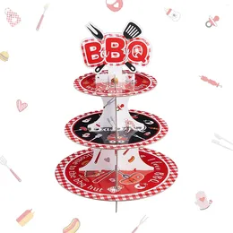 Partydekoration Babyparty -Kuchen -Dekorationen Q Cupcake Stand BBQ Tower Hamburger Barbecue Geburtstagsdarstellungen