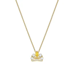 Neckless für Frau Swarovskis Schmuck passen passende goldene Kronenform kleine Bienen Halskette Weibliche Swarovski -Elementkristallschlüsselschlagkette