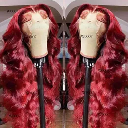 99j Bury Wave Body Front Hair Umane Human Hair Frontal Wig 13x4 Parrucche rosse Edizione originale in preda