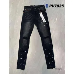 Роскошные фиолетовые мужские джинсы 2024 Дизайнерские брюки Purple Brand Solid Streetwear Мода повседневная черная джинсовая джинсовая бренда Purple Jeans Clothing 690