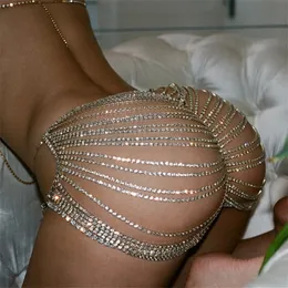 Seksi çok katmanlı rhinestone kalça zinciri göbek zincirleri kadınlar için moda plaj kristal vücut etek takılar gece kulübü 240423