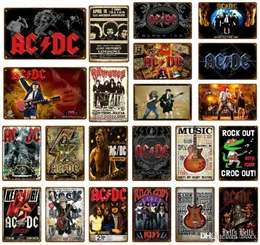 2021 Rock ACDC Movie Vintage Metal Знаки AC DC Music Club Рекламный табличный блок кафе Cafe Cafe Decine Decor Stall Stull Wall Wall 2446357