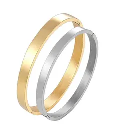 Бланк из нержавеющей стали Blank Bangle Gold Black Bracelet Women Mens 4 мм 6 мм 8 мм овальные минималистские ювелирные изделия Пара Подарки Полированные Q8869980