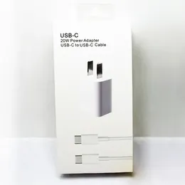 1 Hao 2 i 1 Set 20W PD Typ C USB Charger Kit USB-C-kabel Snabbladdning EU US Plug-adapter Snabbladdare för iPhone 15 14 13 12 11 Pro Max och Samsung Android iPhone laddare