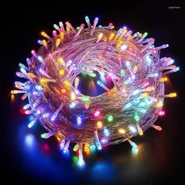 ストリング10m 100LEDS LED LED STRING LIGHT AC 220V 110V 8カラーフェストーンランプ防水屋外ガーランドガーデンパーティーウェディングデコレーション