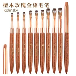 7 Sizes Glitter Handle Nail Art Brush for Acrylic Powder Nylon Manicure Acrylic Nails Round Nail Art Brush with Quicksand