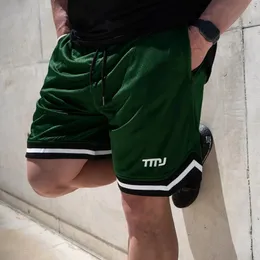 Мужские шорты дышащие сетчатые колена для длины бегуна баскетбольные шорты для мужчин короткие брюки 240430