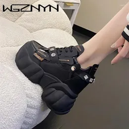 Casual Shoes 10.5 cm Super High Heel Platform Wedges For Women Hidden Luxury Chunky Sneakers Women's Fashion Lady