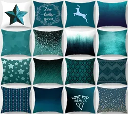 4545 cm Copertura blu verde acqua poliestere di cuscinetti geometrici cuscini geometrici cuscini decorativi viventi di roma collowcase9147157