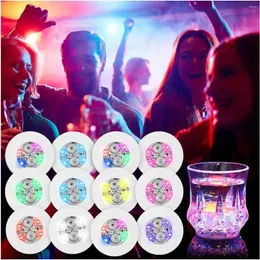 Table Mats 20PCS LED Light Up Coasters Stickers Liquor Bottle Drink Luminous Cup Mat Club Bar Party Car Wedding Vase Decor