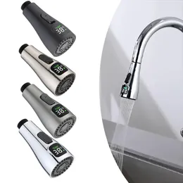 Kitchen Faucets Faucet Nozzle Pull Out Sink Water Tap LED Digital Display Adapter Universal 1/2" Taps Bubbler Connector