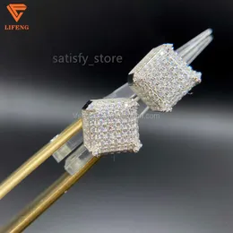 Newly Design Fine Jewelry Rock Style 925 Sterling Silver Iced Out D VVS1 Moissanite Diamonds Bling Hiphop Stud Earrings