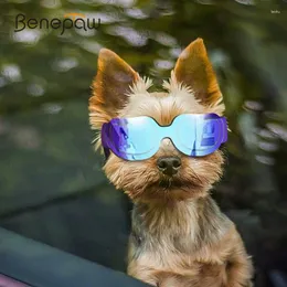 Hundekleidung Benepaw Mode kleine Sonnenbrille Windschutz Anti-Staub-Haustierbrille mit einstellbarem Band für UV-Schutzpapierbrillen