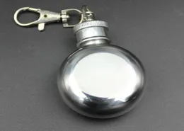 1oz 28ml Mini Stainless Steel Round Hip Flask with Keychain Liquor Alcohol Whiskey Wine Pot Small Flasks Drinkware SN8801652622