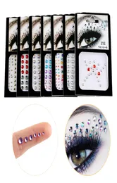 1 st 3D Sexig Crystal Jewel Eyes Festival Party Makeup Tools Eyes Temporary Tattoo Diy Diamond Glitter Makeup Adgnment Sticker C1815602734