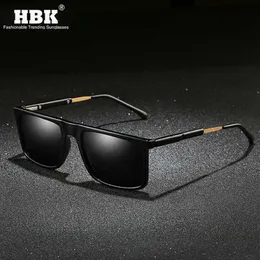HBK Luxury Rectangle Mens polariserade solglasögon 2020 Nya trendande solglasögon Kvalitet TAC UV Protective Lens Anti Glare Shades 309Z