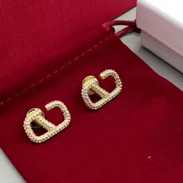 18K Gold, Luxus.Designerohrringe, Zirkon, Alphabet, Designer -Frauenohrringe, stilvoll, klassisch, hohe Qualität, Messingmaterial, personalisierte Ohrhörer, Weihnachten, Geschenke