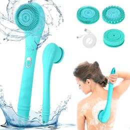 Bath Tools Accessories Electric shower brush set for full body cleaning and scrubber 3 cleaning heads 2-speed shower brush massage exfoliator brush Q240430